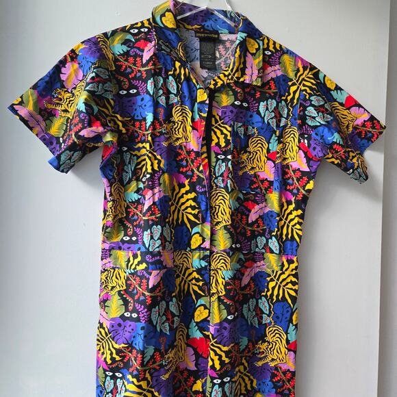 Nooworks Tropi Trip Jumpsuit Coveralls Cotton Womens Size XL Sold Out Rare EUC - Picture 6 of 16